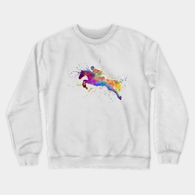 Watercolor horse show Crewneck Sweatshirt by PaulrommerArt